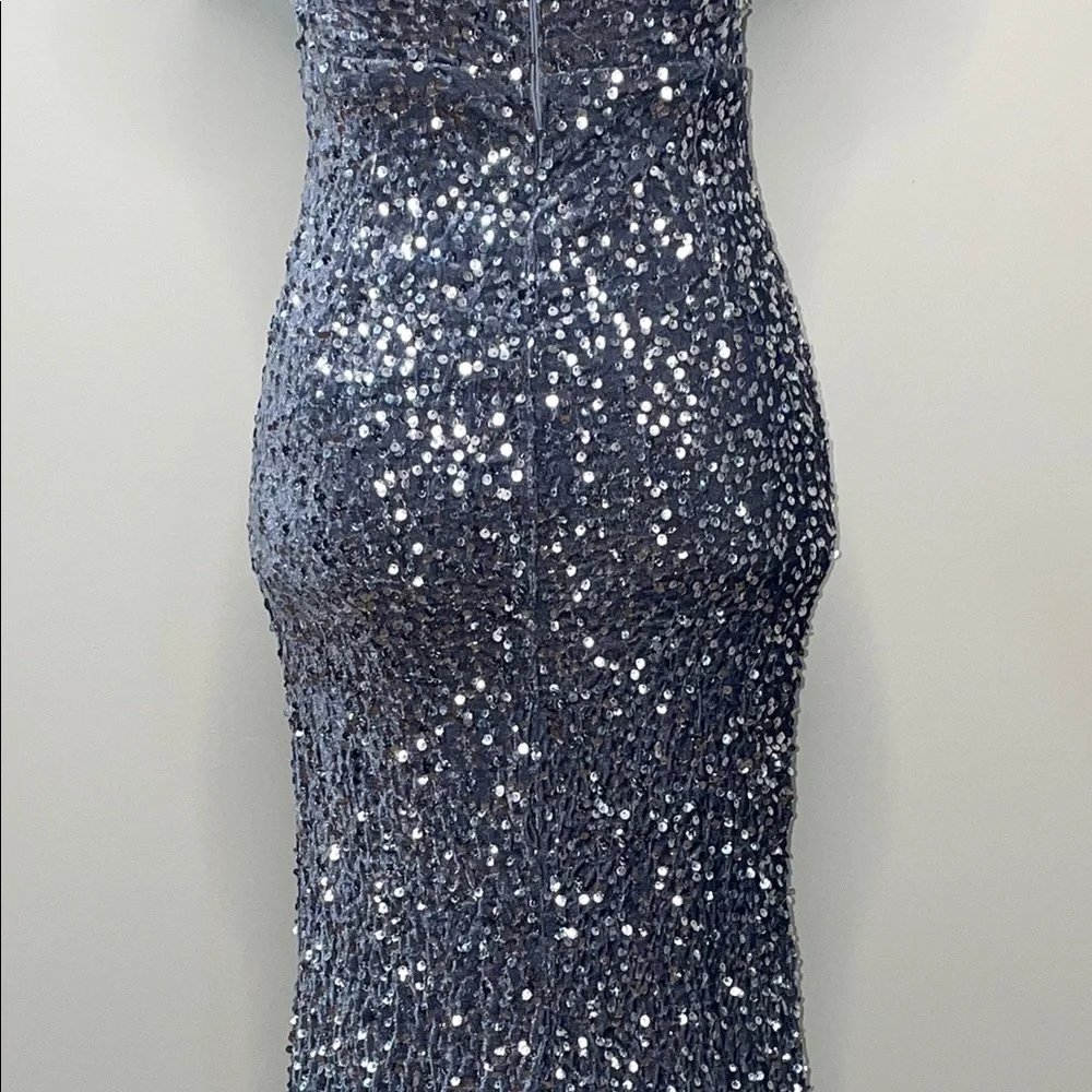 Faeriesty Gray Sequin Embellished Off-Shoulder Women’s Gown Size XS NWT - Picture 11 of 14